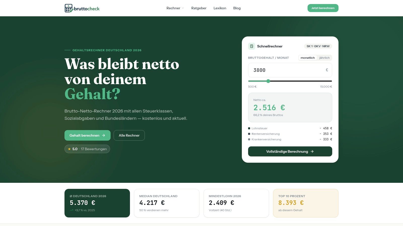 Screenshot from https://bruttocheck.de